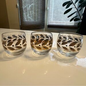 Vintage Set of 3 Roly Poly Mid-Century Modern MCM Barware Glasses